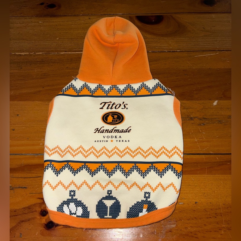 Orange and Cream Tito's Dog Hoodie XS